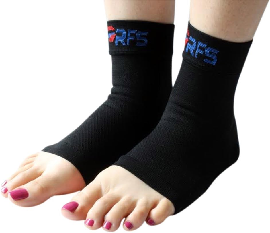 Plantar Fasciitis Foot Compression Sleeves (Pair) - Lightweight Ankle Brace - Relief for Heel Spurs, Arch Pain, Foot Pain, And Discomfort - Best Support for Running, Hiking, Sports & Everyday Wear - 100% Money Back Guaranteed! (Medium)
