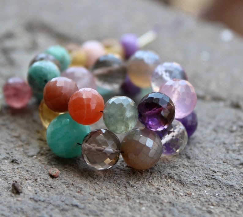Perles rondes à facettes naturelles : sublimez vos colliers faits main - 5