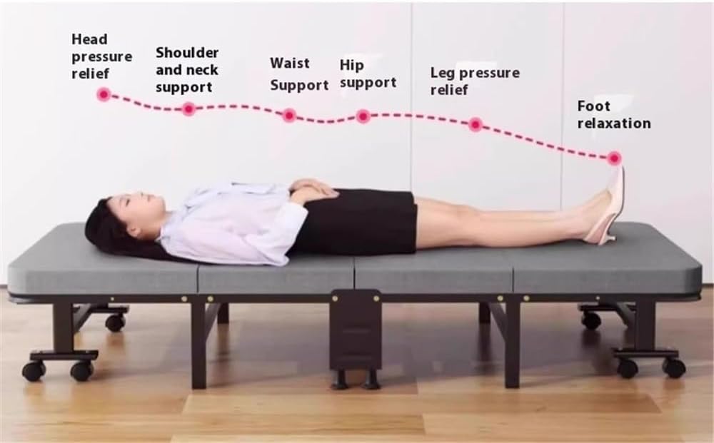 Camping Bed Folding Bed for Lunch Break, Office, Hospital Lounge, Chair, Easy-to-use Folding Bed(Large)