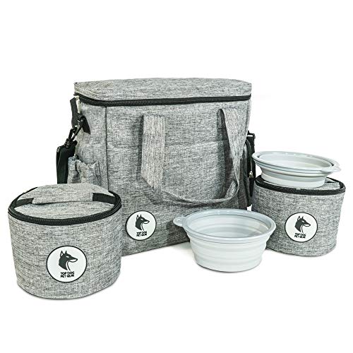 Top Dog Pet Gear Grey Dog Travel Bag for Supplies - Includes Travel Bag, Travel Dog Bowls, Food Storage - Airline… - Image 3