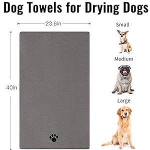 Microfiber dog towels for drying dogs super absorbent and soft pet grooming towel 40 inch x 23 6 inch perfect dog shower  bath supplies for large medium or small dogs grey   cucciolini doodles