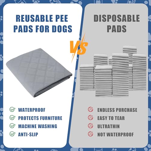 Image of Patience Washable Puppy Pads for Dogs - Reusable 18 inch x 24 inch Potty Pads with Waterproof Bottom for Training and Incontinence