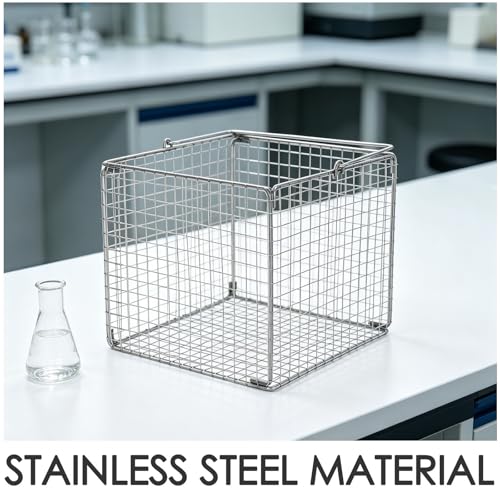 Cesta de limpieza ultrasónica rectangular Gadpiparty con rejilla para laboratorio 3