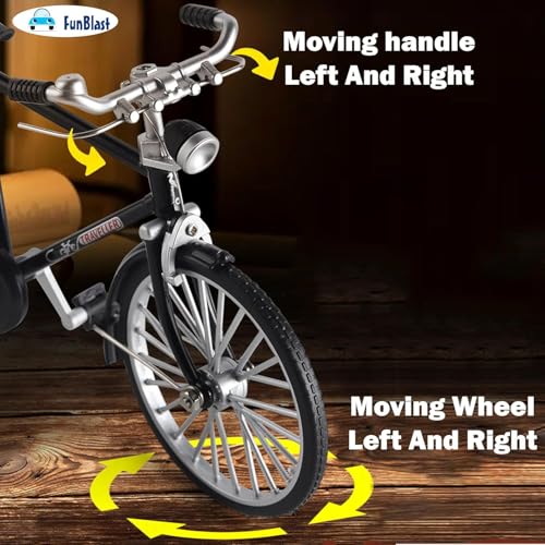 Image of FunBlast Vintage Mini Metal Bicycle - 1:18 Die-Cast Realistic Bicycle Model, Retro Alloy Classical Cycle Toy for Desktop Ornament, Home & Office Decor (Green)