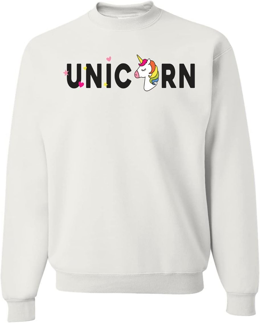 Wild Bobby Unicorn Rainbow LGBTQ Pride Month LGBT Pride Unisex Crewneck Graphic Sweatshirt