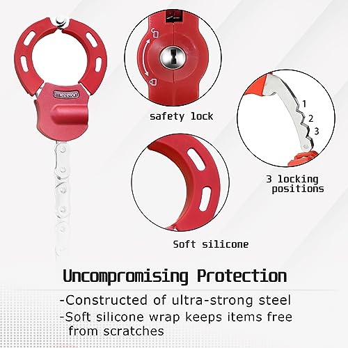 E Scooter & Bicycle High Security Heavy Duty Locks for E Scooter/Bicycle/E-Bike/Motorcycle, A-red - Image 4