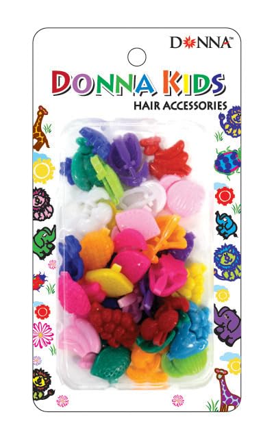 Donna Kids Hair Accessories, Colorful Mini Hair Clips for Girls, Fun Assorted Shapes and Colors, Child-Friendly Hair Styling Set