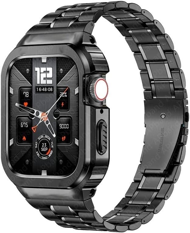 Mod Kit antichoc EZZON et bracelet de montre en acier inoxydable pour Apple Watch Ultra 49mm