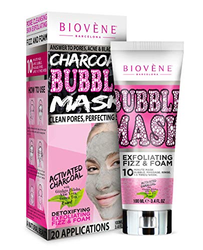 Biovene Charcoal Bubble Mask, 3.4 oz Tube, Carbonated Mask to Purify Face, Revitalize,Boost
