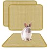 DYAUS Rabbit Scratching Pad, Sisal Bunny Scratch Pad, Natural Rabbit Foraging Mats for Cages, Indoor Bunny Toys Accessories for Bedding Biting Sleeping Resting (2PCS, 16x12in)