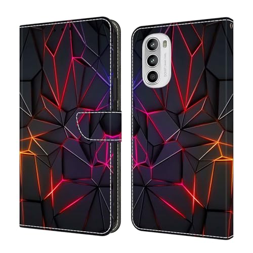 Étui clapet Google Pixel 7A rouge craquelé avec fentes cartes et fermeture magnétique