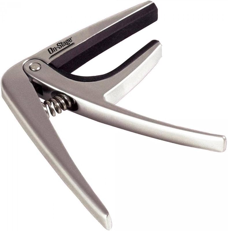 OnStage On-Stage GA200 Ukulele Capo, Silver | Cast steel construction with silicone padding for soprano, concert and tenor ukuleles