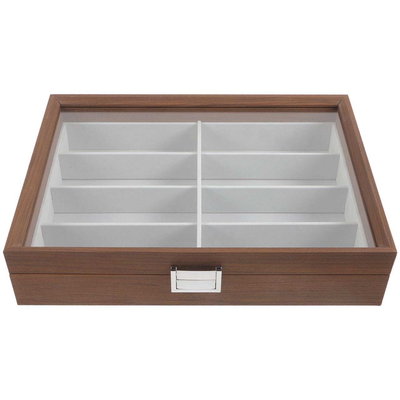 Housoutil Boîte de Rangement pour Lunettes Boîte de Conservation Verre Intérieur Feutré 8 Emplacements en Bois Ambiance Estivale Maison Boutique