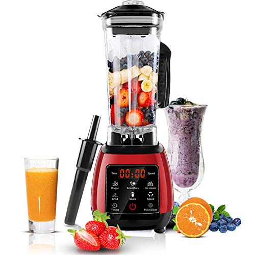 DSDD Batidora/batidora de Batidos de 2200 W, batidora de Vaso para encimera con ajustes preprogramados de Tarro de Cristal sin BPA y Control de Velocidad Variable y temporizad