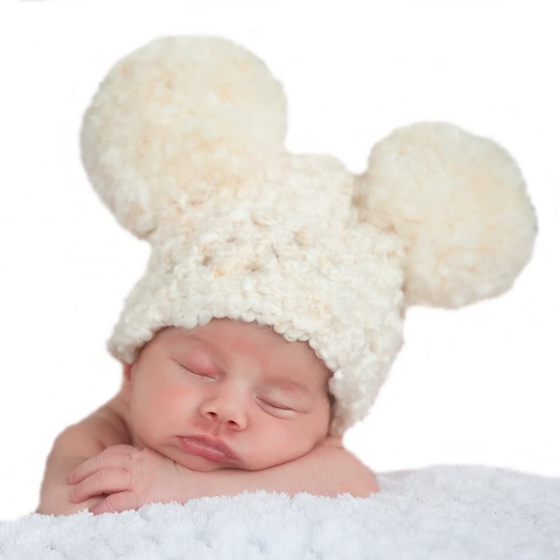 LOVE CROCHET ART Pom Pom Kid Crochet Soft Cap Hat New Born Baby Toddler Girls Boys Photography Shoot Props Costume Pompom Topi (0-3 Months, Multi Colour)