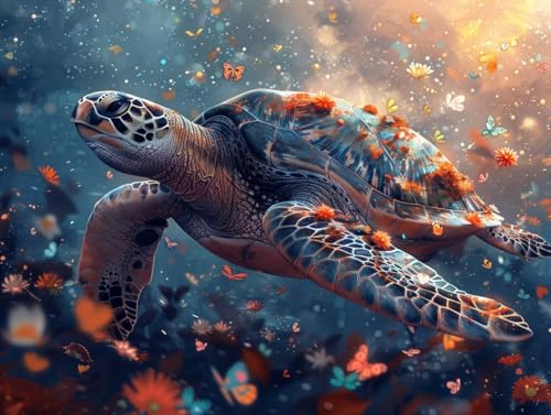 Peinture Diamant Tortue De Mer 5D Grand Format 100x130cm | Kit Activite Manuelle Adulte