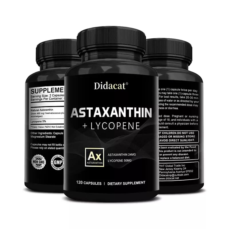Astaxanthine puissant antioxydant soutien 24mg soutien santé cardiovasculaire