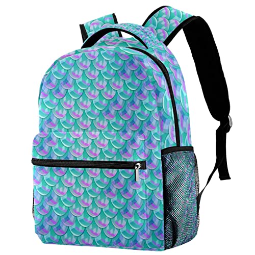 Sac à dos de voyage anti-gaspillage d'espace avec motif écailles de sirène vert