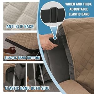   HVERSAILTEX-100-Waterproof-Reclining-Love-Seat-with-Console-Slipcover-3-Piece-Non-Slip-2-seat-Loveseat-Recliner-Cover-Thick-Soft-Recliner-Cover-WashableRecliner-Loveseat-with-Console-French-Oak