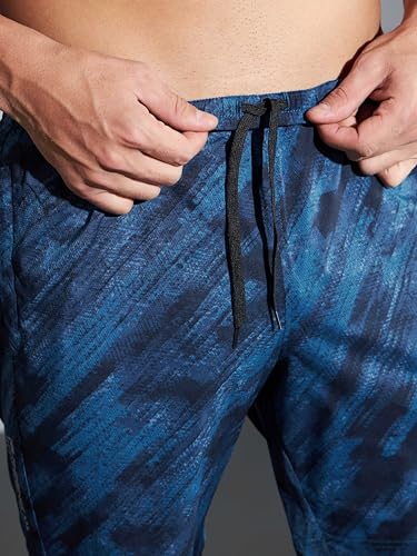 Image of TECHNOSPORT Men's Regular Fit All Over Print Stretchable Shorts with Quick Dry, Anti Odour for Gym, Sports and Regular Use