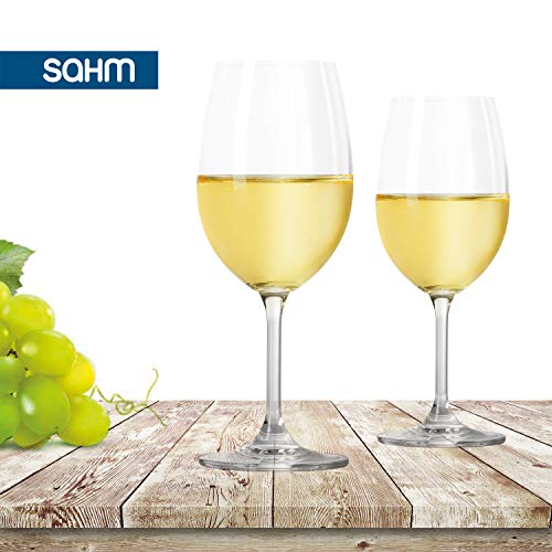 Foto von Sahm Weißweingläser 6er Set - 450 ml Weingläser Weisswein - Spülmaschinengeeignete Weissweingläser - Langlebiges Weingläser Set Weisswein