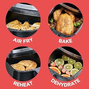 BLACK+DECKER Purifry 6QT Air Fryer, Crispy Deep Fried Taste without the Fat, Plus Bake, Dehydrate, and Keep Food Warm, Digital Touchscreen and Auto Shut-Off BLACKDECKER Purifry 6QT Air Fryer Crispy Deep Fried Taste without the Fat Plus Bake Dehydrate and Keep Food Warm Digital Touchscreen and Auto Shut Off