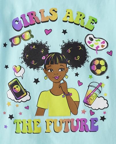 Image of The Children's Place Girls' Sports,Trends,Icons Short Sleeve Graphic T-Shirts,3 Pack