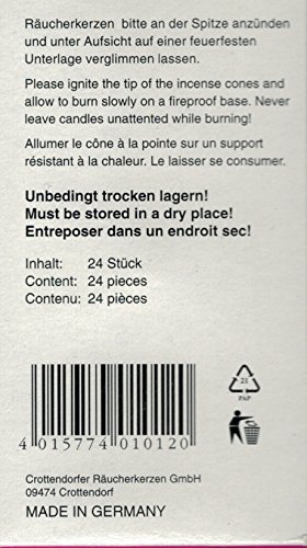 Crottendorfer 1017 Original Incense Cones Fireplace Magic Pack of 24 Size M