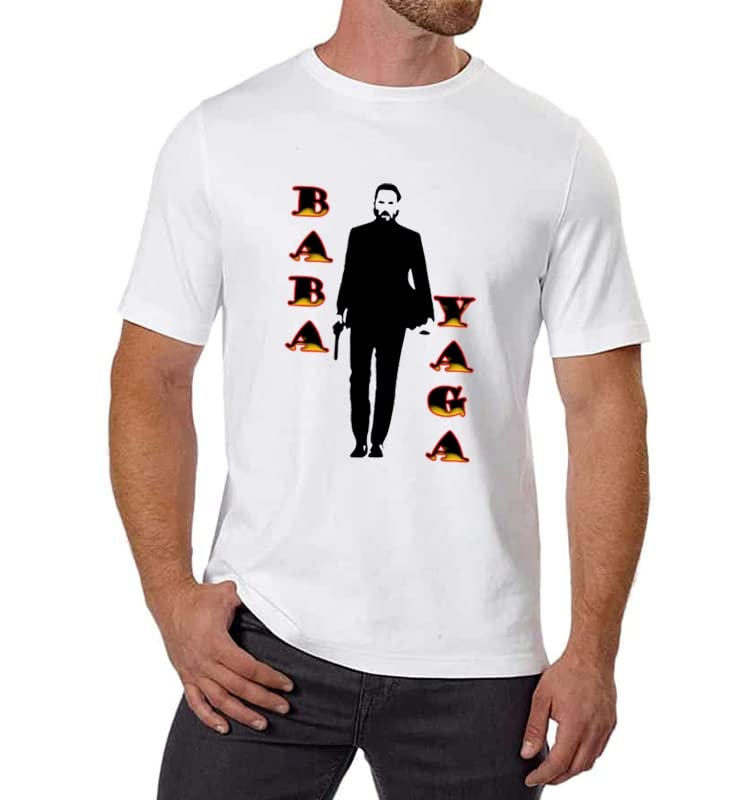 GenericJohn Wick T-Shirt, John Wick Baba Yaga Printed T-Shirt,Unisex T-Shirt for Men and Women, Big Size Print Attractive T-Shirt