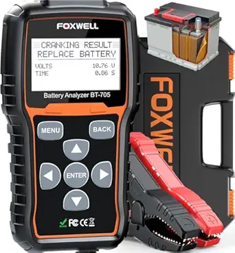 FOXWELL BT705 Car Battery Tester 12V/24V - Professional Load Tester for Automotive, Truck, Boat