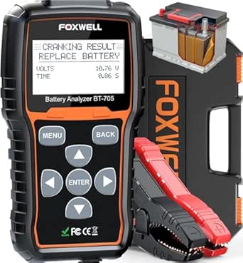 FOXWELL BT705 Car Battery Tester 12V/24V - Professional Load Tester for Automotive, Truck, Boat