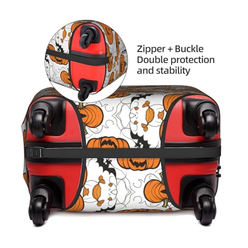 Halloween Pumpkin Patterns Tsa Approved Luggage Cover For 18-32 Inch Suitcases Scratch-Resistant Stretch Luggage Cover4