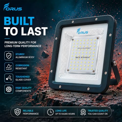 Image of Forus 50W Red Color Flood Light Outdoor LED Waterproof Decorative Focus Lamp for Home Garden Events Security Terrace Landscape Pathway Building Festival Stage Party Celebration Lighting - 1 Pc