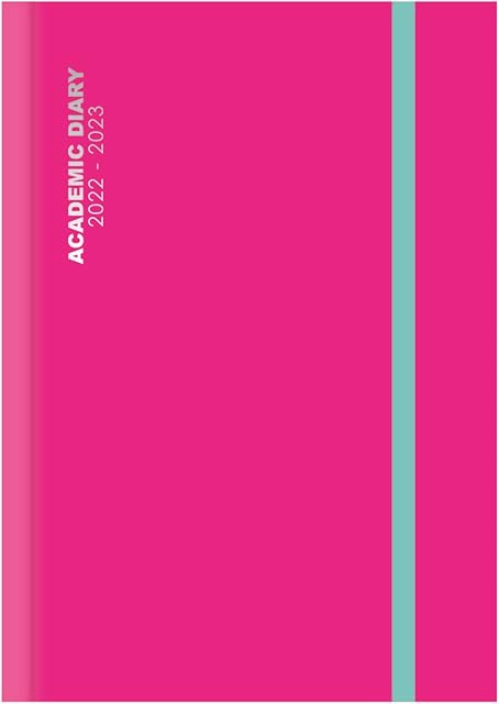 2022-2023 A4 Pink Mid-Year Day a Page Academic Diary Glossy Hardback