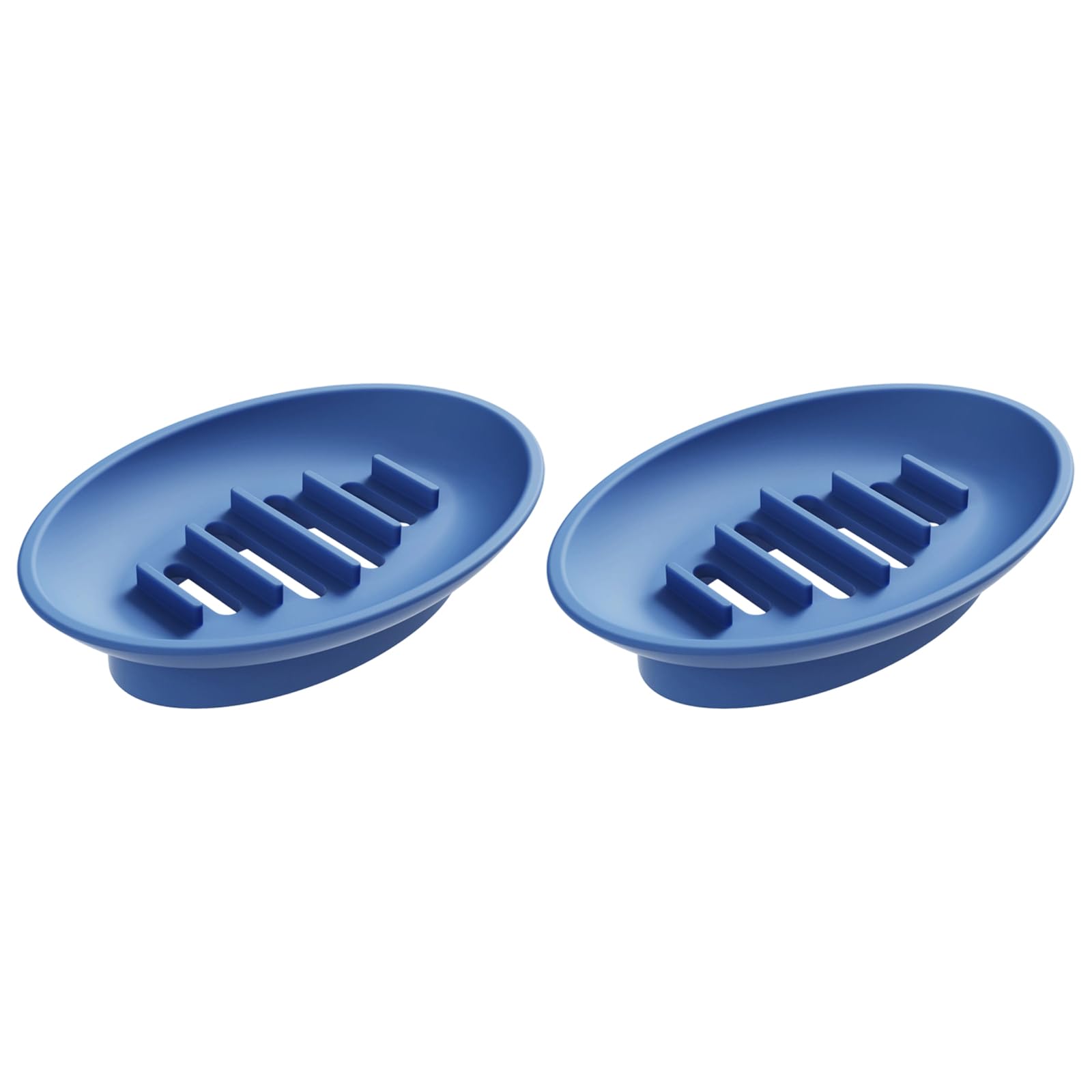 kwoifioy Silicone Soap Holder with Drainage Grooves Dishes Stand for Household Bathroom Countertop Organization 2Pcs Dishes with Drainer
