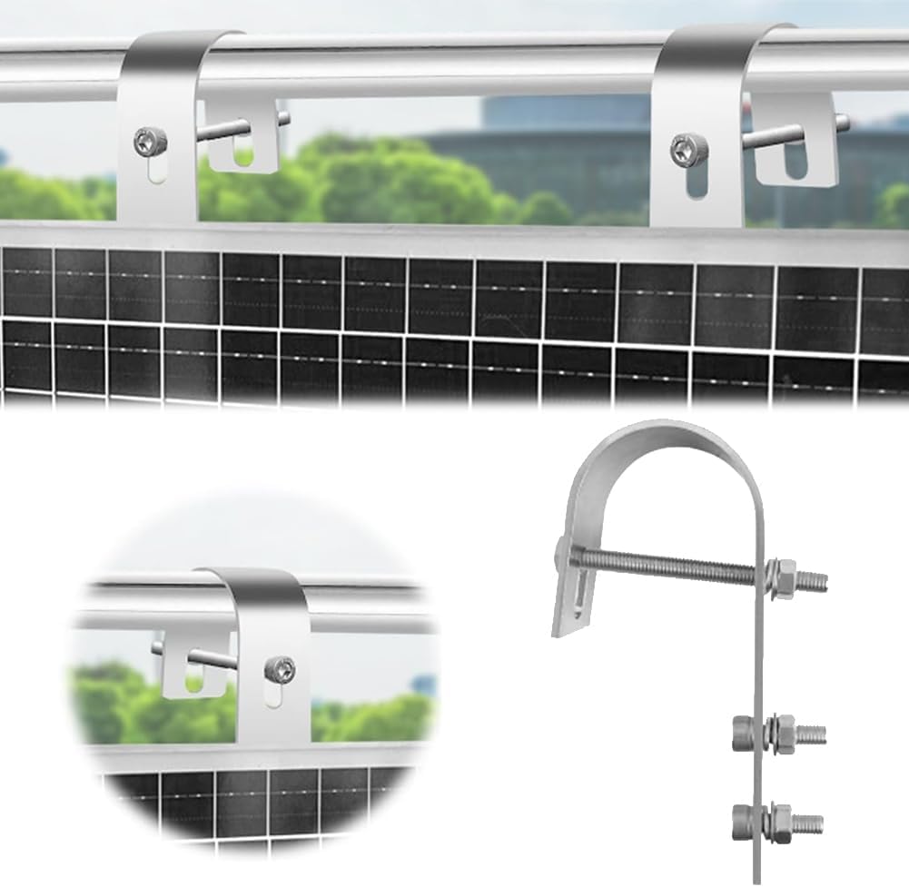 2 pièces Fixation Panneau Solaire,Support de Module Solaire Balcon,Support Panneau Solaire,pour centrale solaire balcon balustrade support pour modules solaires P-V supports