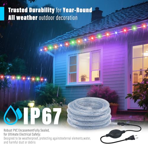 KISUFU 3M LED Strip Rope Lights,220V LED Lichtschlauch Außen,240 LEDs/m Indoor Warmweiß LED Fairy Lights for Garden Decoration,Outdoor LED Lichter Wasserdicht LED Tube
