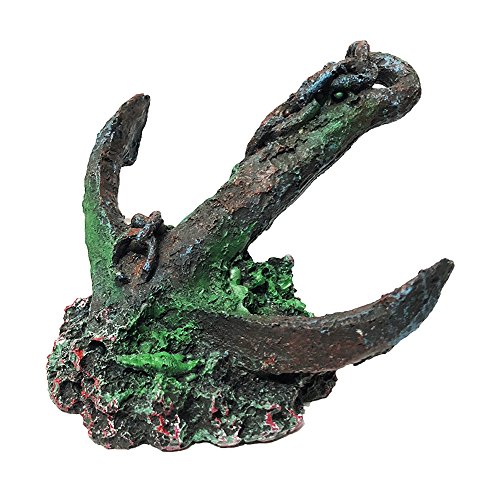 SLOCME Aquarium Ornaments Resin Anchor Decorations - Fish Tank Supplies Accessories, Eco-Friendly Non-Toxic