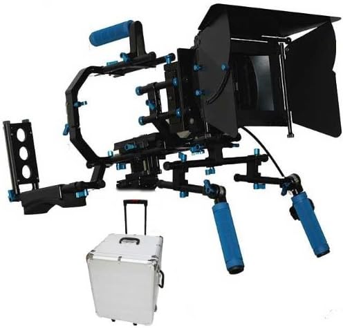 Shoulder Mount Follow Focus Matte Box Professional Support System Kit Rig DSLR w/ Hard Case