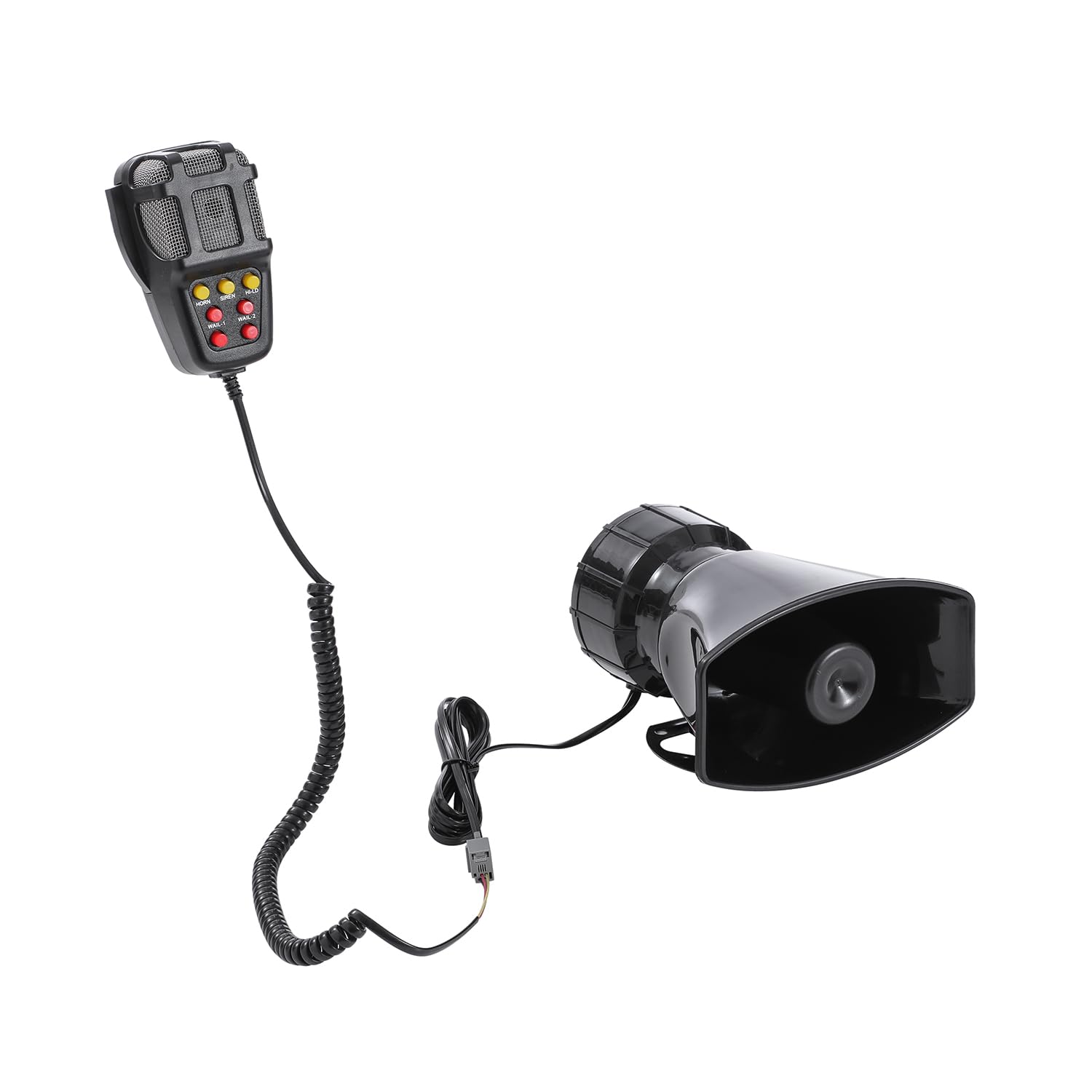 KATSU Siren per Auto 7 Toni 12V 100W con Microfono, Veicolo Forte Corno Allarme Traffico per Motocicli Vigili del Fuoco Ambulanza Altoparlante Amplificatore del Suono di Emergenza