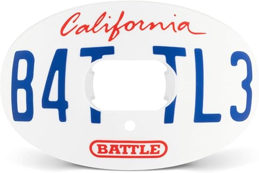Battle Sports Oxygen Football Mouthguard, Placa De California/Blanco