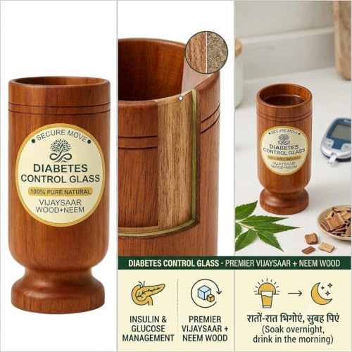 Image of Vijaysar Wood Glass for Diabetes Control Neem Wood Glass &Tumbler for Sugar Balance Ayurvedic Vijaysar Glass for Drinking Overnight Soaked Water Handcrafted Neem Glass for Weight Loss
