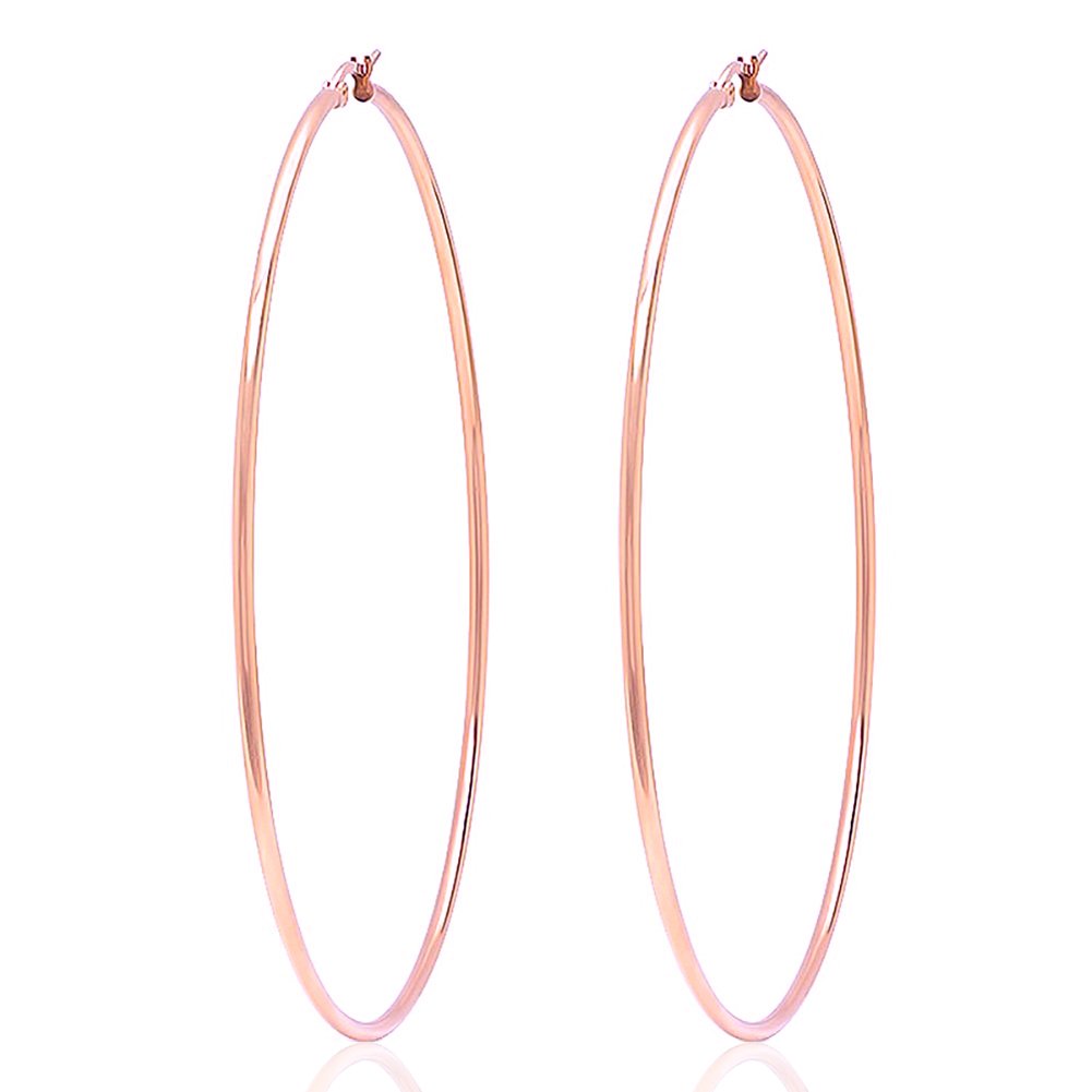 Thick Hoop Earrings, 2 Pairs Howllow 14K Gold Plated Silver Plated Chunky Gold Hoop Earrings Lightweight Hollow Tube…