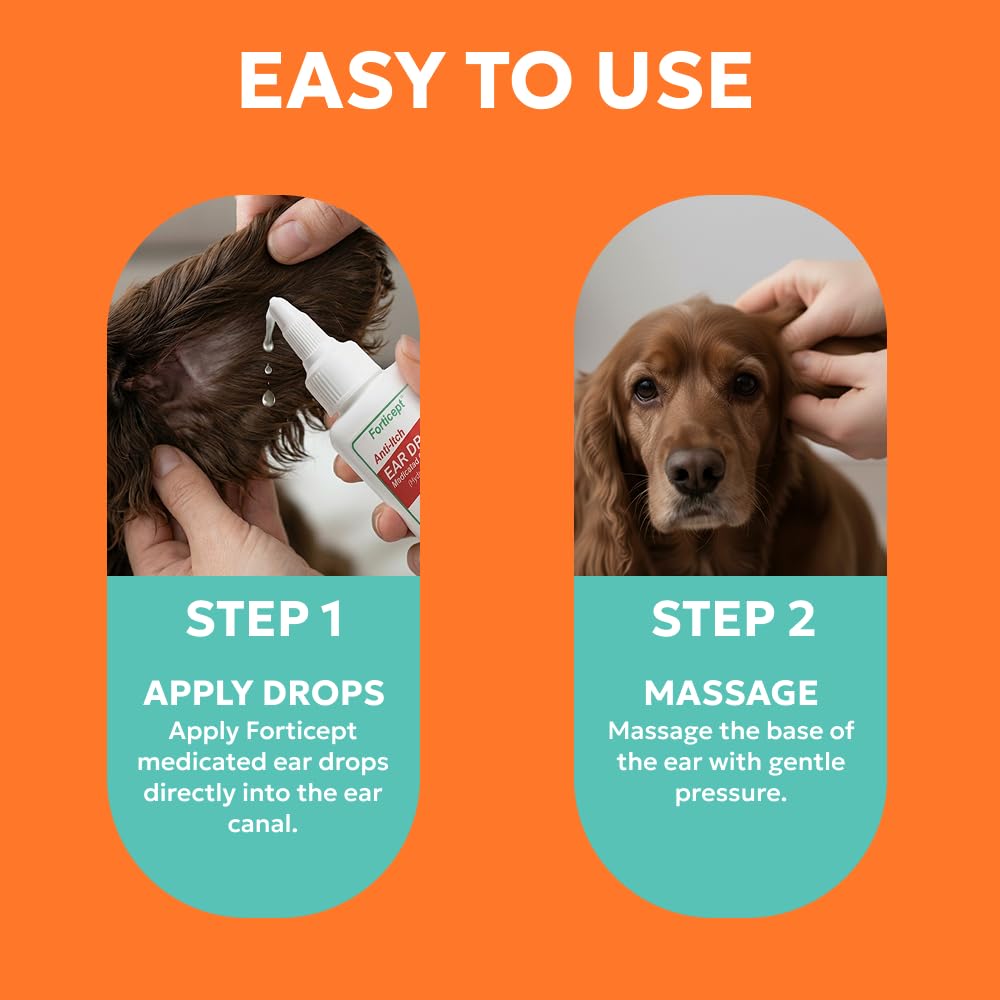 Forticept Dog and Cat Ear Infection Treatment, Dog Ear Drops with 1% Hydrocortisone 2 oz - image 5