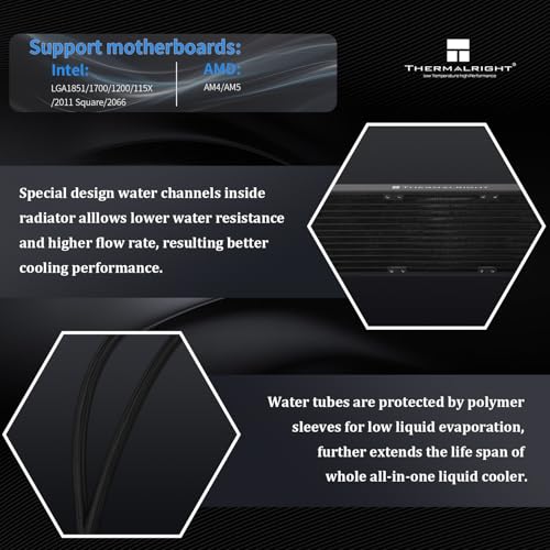 Image of Thermalright Mjolnir Vision 360 UB PRO ARGB Black CPU Aio Cooler,PC 360 Specification Water Cooler System with Inline Fan,3.5'' LCD Screen with 640x480 Resolution,for AM4 /AM5;Intel 1700 /1851 /115X /2011