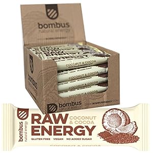 Bombus Raw Energy Ruwe kost – kokosnoot & cacao, 20x 50g