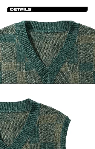 Men Vest Undershirt Knit Sweater Outside Wear V-Neck Loose Sleeveless Sweater Knitted Sweater2