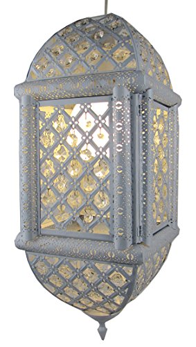 Loxton Lighting Jewels - Farolillos marroquíes, Blanco, 52 x 20 cm