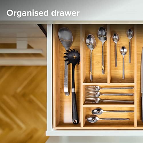 Cutlery tray Bambox B3147 - Drawer organizer kitchen waterproof - Cutlery tray for drawers - 31 x 47 x 6,5 cm