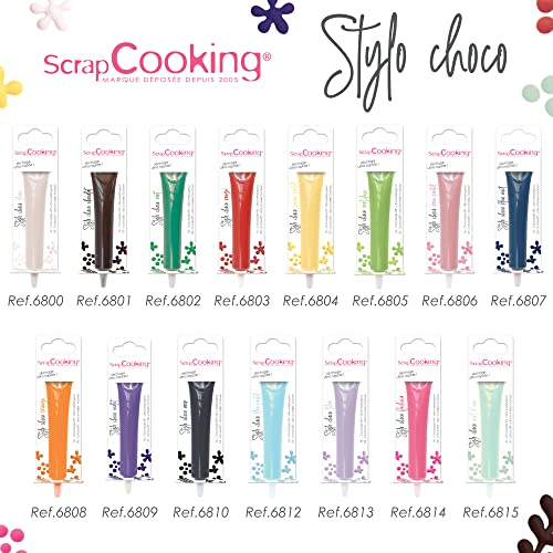 ScrapCooking - Schokoladenstift Braun - Zuckerschrift Schoko 25 g - Essbarer Dekorativer Zuckerstift - Schreiben und Zeichnen - Beschriftung von Fondant, Glasuren, Torten - 6801